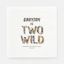 Två vilder Safari Animals pojke 2:a födelsedag