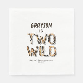Två vilder Safari Animals pojke 2:a födelsedag Pappersservett