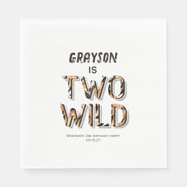 Två vilder Safari Animals pojke 2:a födelsedag Pappersservett (Framsidan)