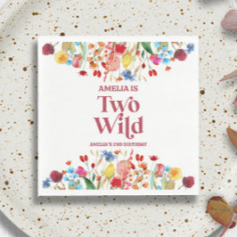 Två Vilder Wildblomma andra födelsedag Party Pappersservett