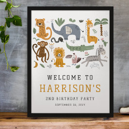 Två Vilders andra födelsedag: Safari Animals Kids  Poster