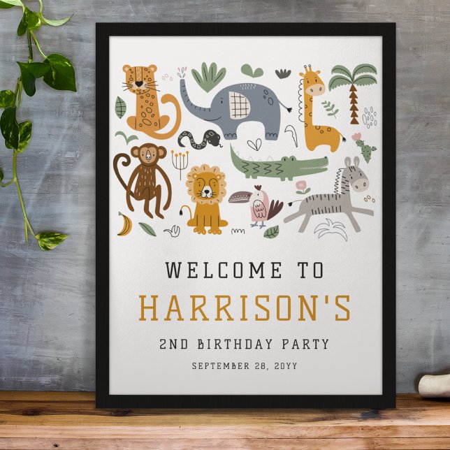 Två Vilders andra födelsedag: Safari Animals Kids  Poster (Skapare uppladdad)