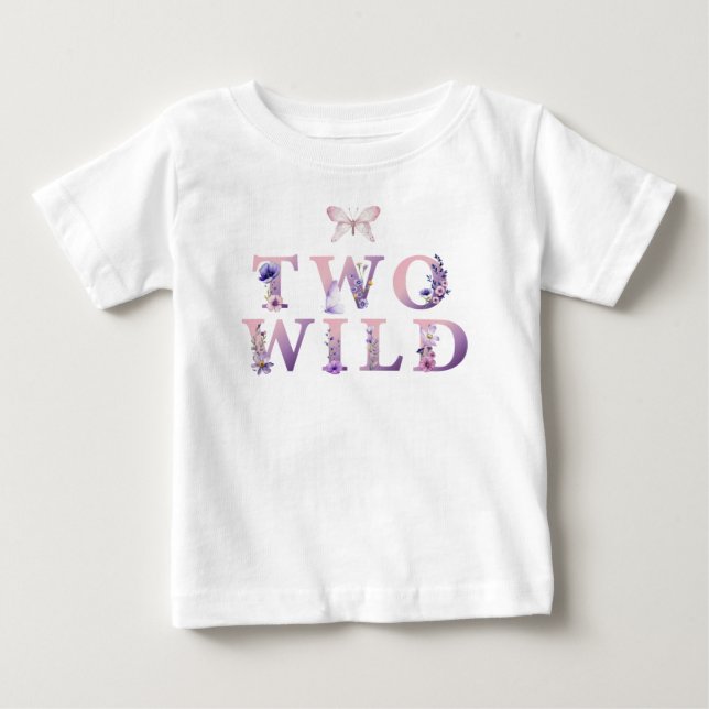 Två Vilders Blommigt Andra födelsedag T-Shirt (Framsida)