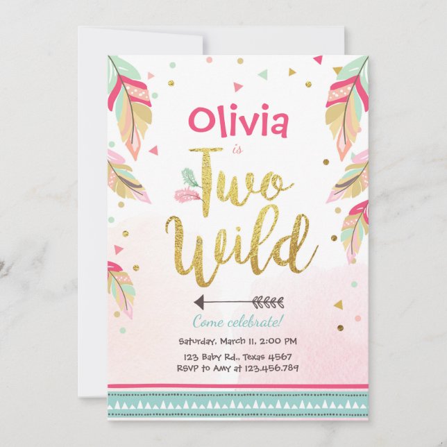 Två vilders festinbjudan 2:a födelsedag inbjudningar (Framsida)