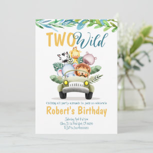 Två Vilders inbjudan till Safari Boy Birthday
