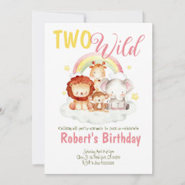 Två Vilders inbjudan till Safari Rainbow Birthday