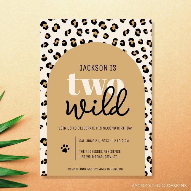 Två Vilders pojkinbjudan 2:a födelsedagen Inbjudningar (Two Wild personalized birthday invitation for a boy 2nd birthday party)