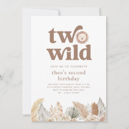 Två Vilders Retro Neutralt Lämnar födelsedagsinbju Inbjudningar