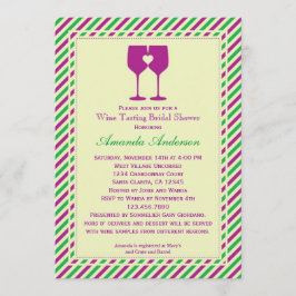 Två Vin glasögon Inbjudningskort för möhippan