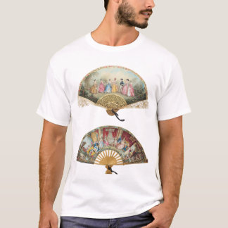Två Vintage Handfläktar Illustration – Retro Antik T Shirt