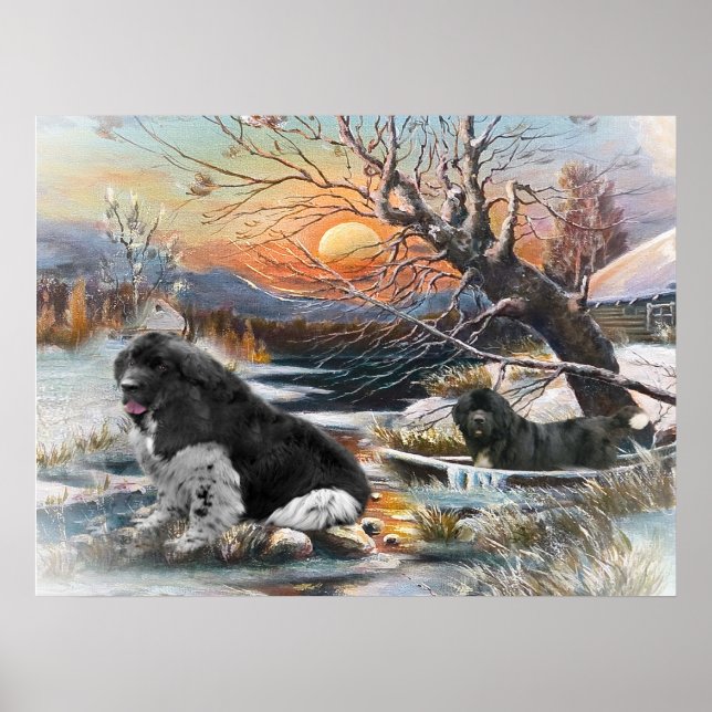 Två vinterscener poster (Framsidan)