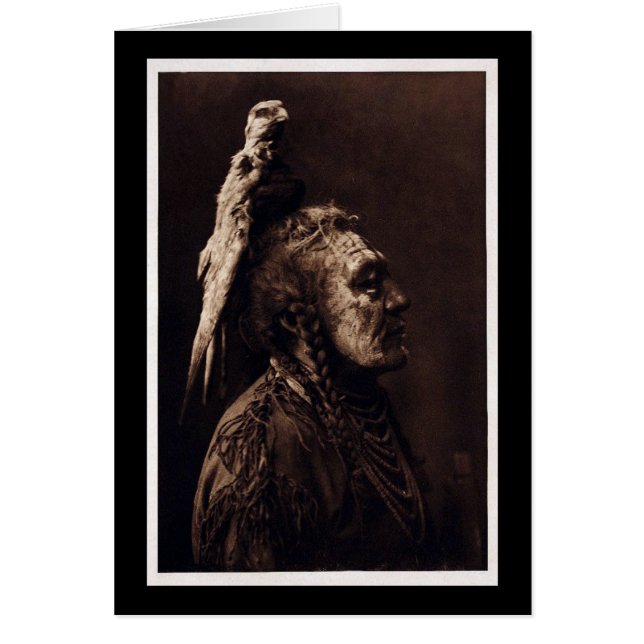 Två visslingar, en kråkamedicinman hälsningskort (Framsidan)