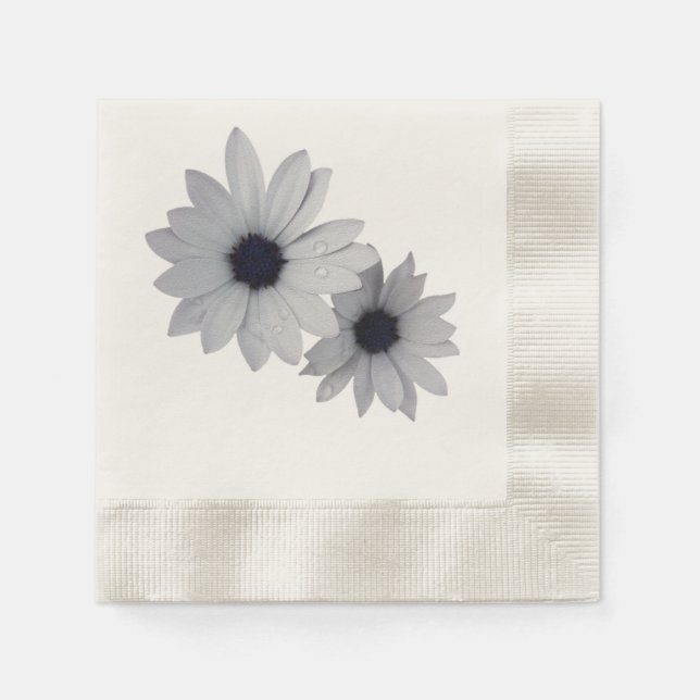 två vita blommor pappersservett (Framsidan)