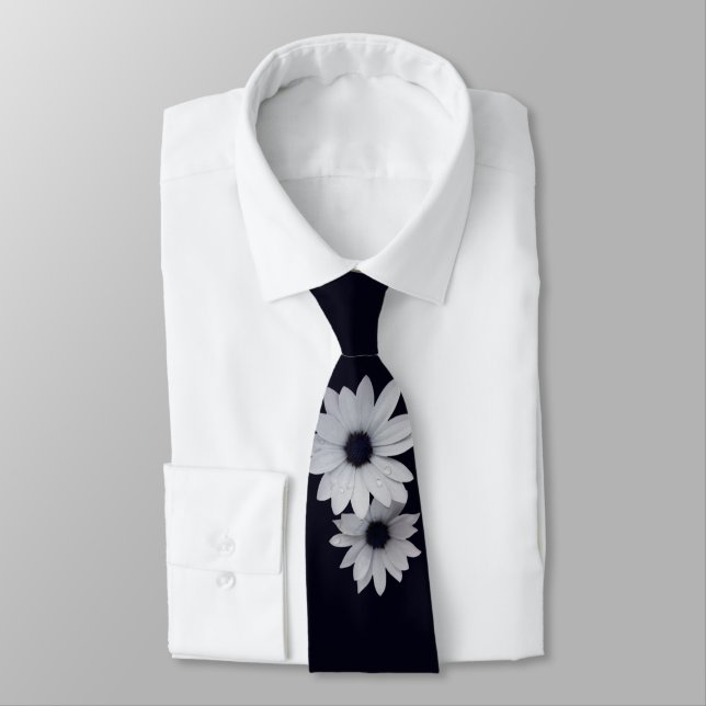 två vita blommor slips (Bunden)