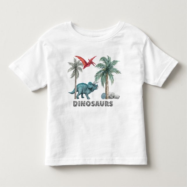 Två vita dinosaurier i Jungle T Shirt (Framsida)