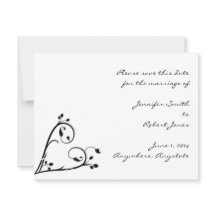 Två vita peacockor och hjärtat Spara datumet