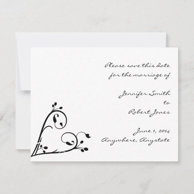 Två vita peacockor och hjärtat Spara datumet (Framsida)