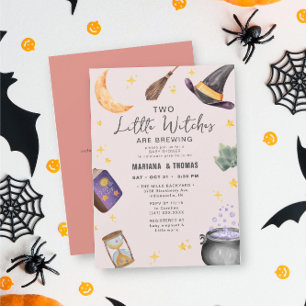 Två vittnen som bringar tjejen Halloween Baby Show Inbjudningar