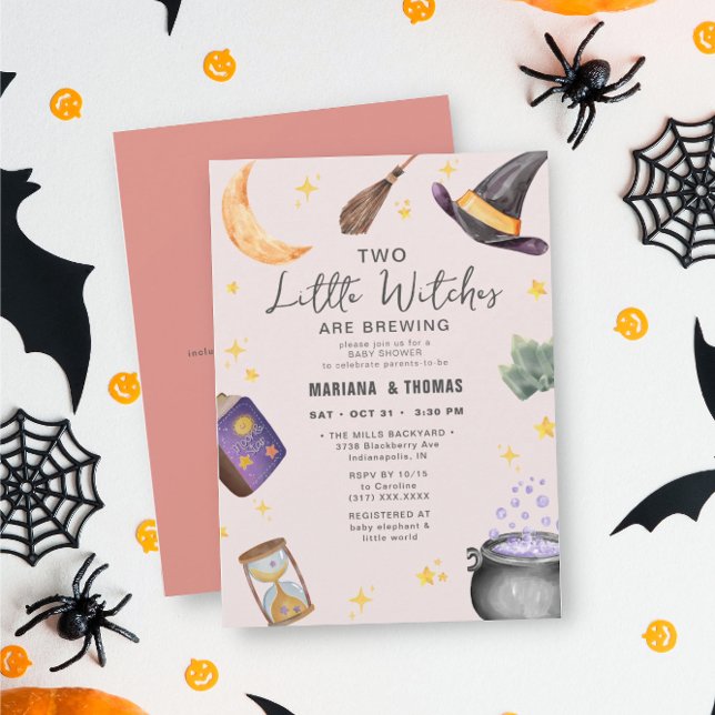 Två vittnen som bringar tjejen Halloween Baby Show Inbjudningar (Skapare uppladdad)