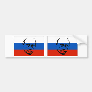 TVÅ Vladimir Putin/rysk flagga Bildekal