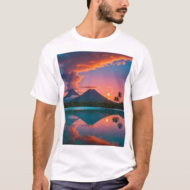 Två Volcano-reflektioner T Shirt (Framsida)