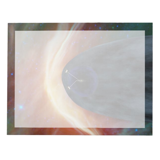 Två Voyager rymdfarkoster utforskar turbulent rymd Anteckningsblock (Framsida)