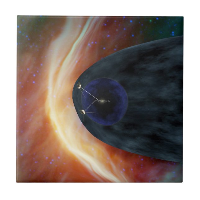 Två Voyager rymdfarkoster utforskar turbulent rymd Kakelplatta (Framsidan)