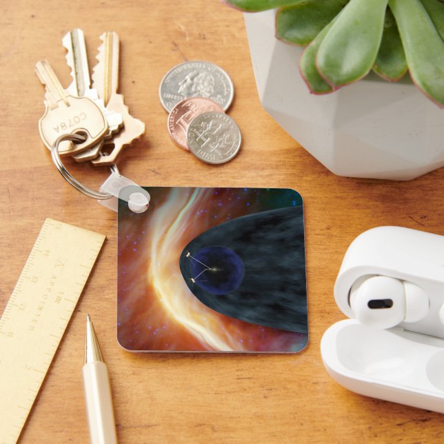 Två Voyager rymdfarkoster utforskar turbulent rymd Nyckelring (Skrivbord)