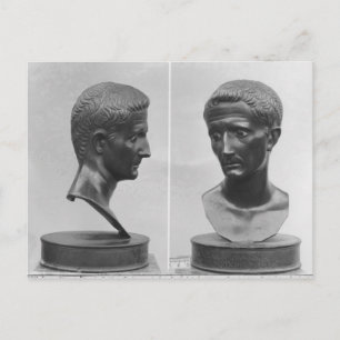 Två vyer av kejsare Augustus bust Vykort