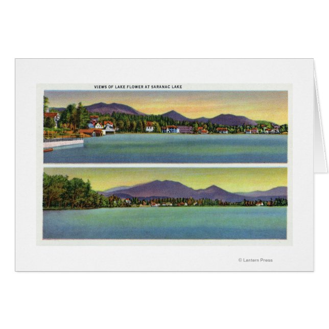 Två vyer av Sjö Flower Hälsningskort (Framsidan Horizontal)