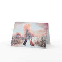 Två walesiska Corgis i Snö