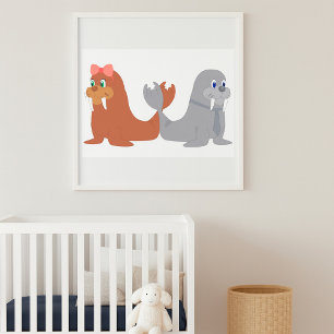 Två Walruses Poster