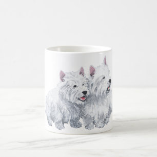 Två West Highland White Terriers Kaffemugg