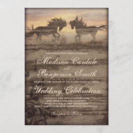 Två Westerna Bröllopsinbjudningar i Rustic Land Inbjudningar