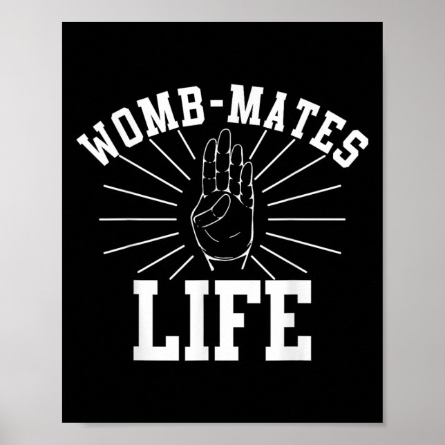 Två Womb-kompisar Baby Syskon Gravid citat Pun Gi Poster (Framsidan)