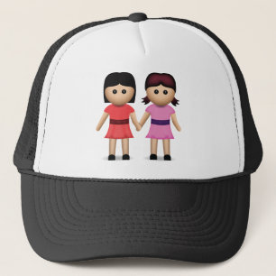 Två Women Holding Händer Emoji Keps