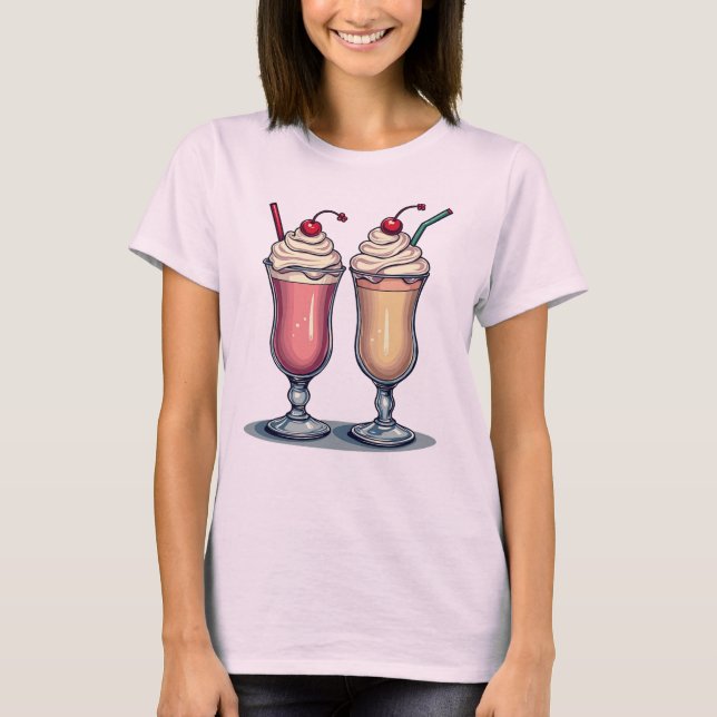 Två Yummy Milkshakes Kvinnors grafik T-Shirt (Framsida)