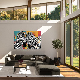 Två Zebröder Modern Art Poster