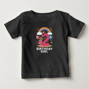 Tvåårig födelsedagsflicka Söt 2-års födelsedag T Shirt