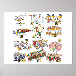 Tvådagars christmas sång tecknad poster