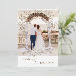 Tvådelad Modern Minimalist Vikbar Bröllopsklänning Inbjudningar