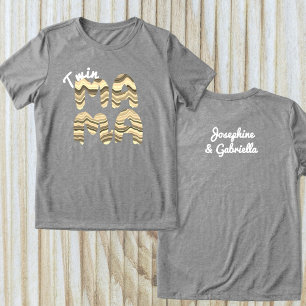 Tvåfärgad Anpassningsbar Kids Namn Retro Cute Typo T Shirt