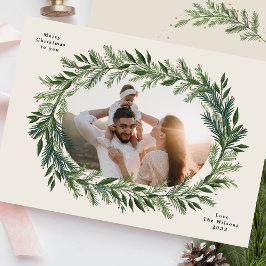 Tvåfärgad bild av eleganten för krans i gräs med t julkort