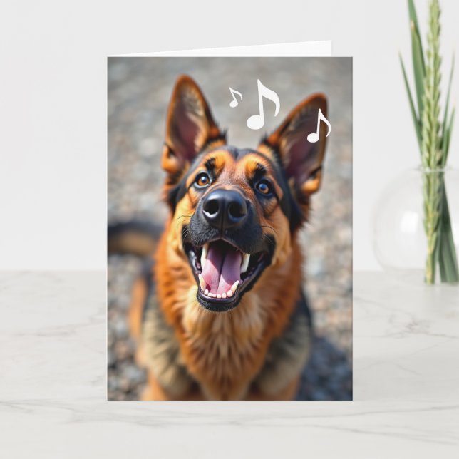 Tvåfärgad hund födelsedagskort kort (Framsida)