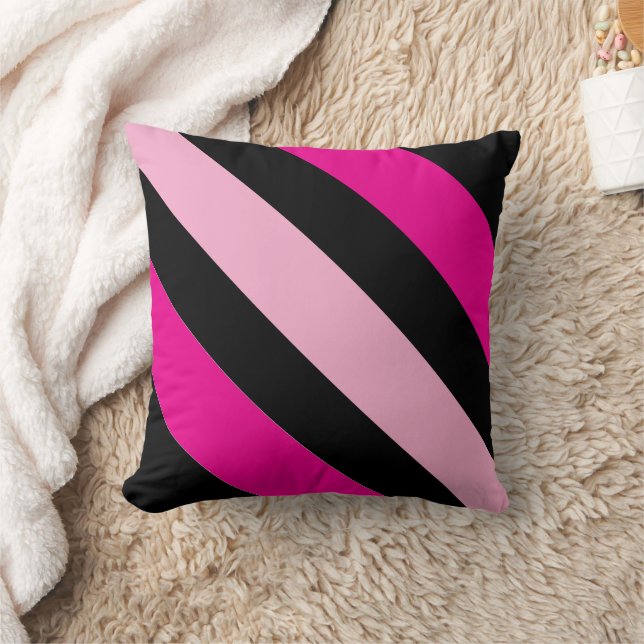 Tvåfärgad, randad kudde (Filt)