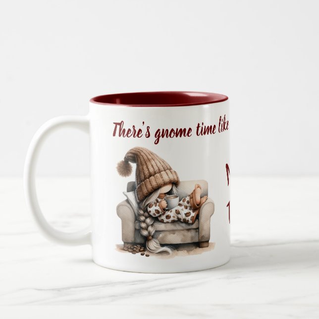 Tvåfärgad vattenfärgad Gnome Gift Mugg (Vänster)