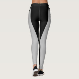 Tvåfärgade Leggings med Former och Kurvor - Svart 