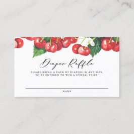 Tvåfärgat rödkörsbär Garland Diaper Raffle Card Visitkort