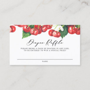 Tvåfärgat rödkörsbär Garland Diaper Raffle Card Visitkort