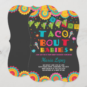 Tvåfiesta Baby Shower Inbjudan Taco Bout Spädbarn